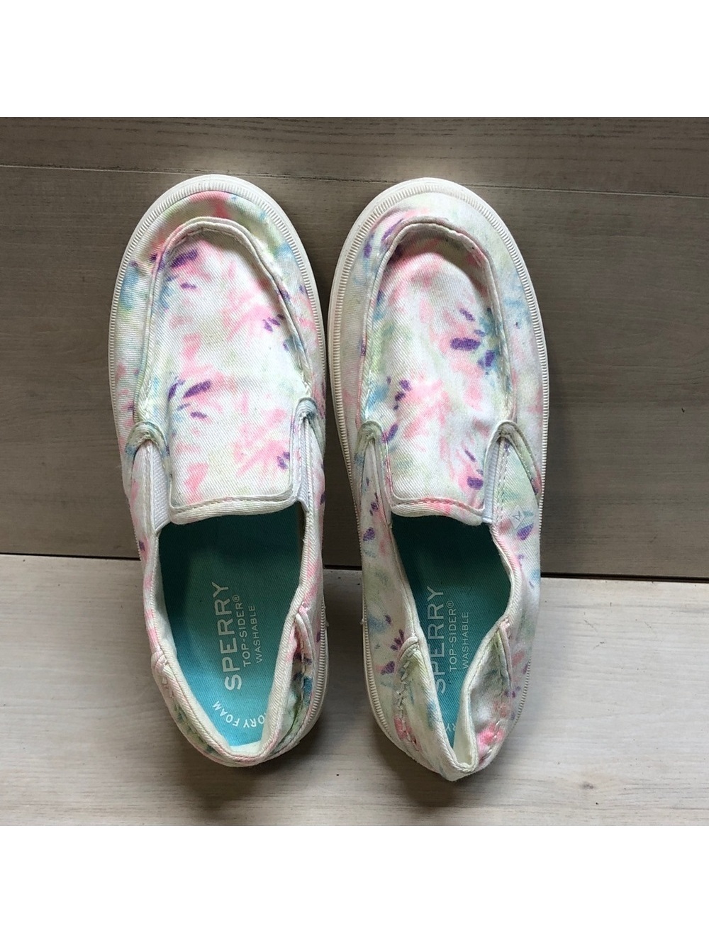 Sperry Pastel Floral Tie-Dye Slip-On Shoes #1522